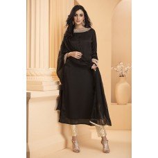 CTL-159 BLACK CHIFFON READY TO WEAR PARTY WEAR DRESS